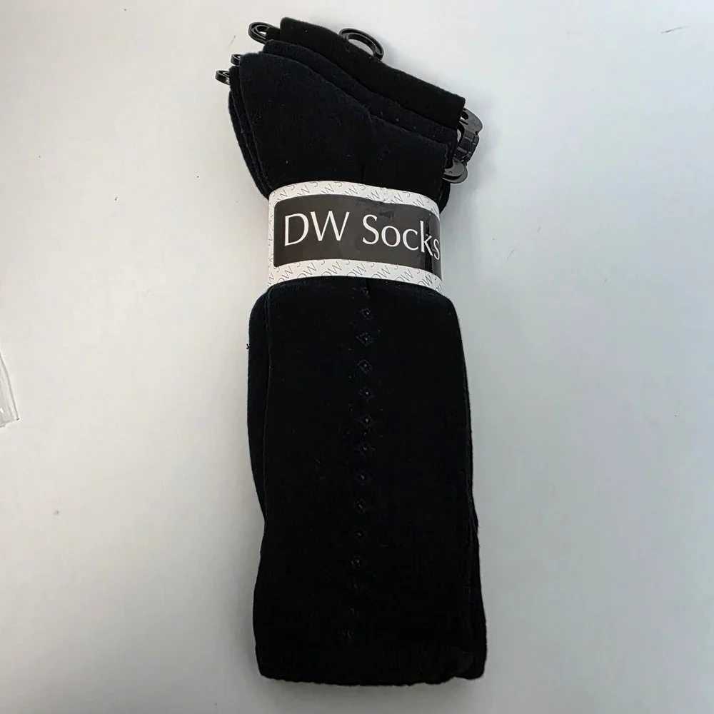 DW Socks Mens Casual Dress Socks 3 Pair Pack Black Navy One Size Fits Most New